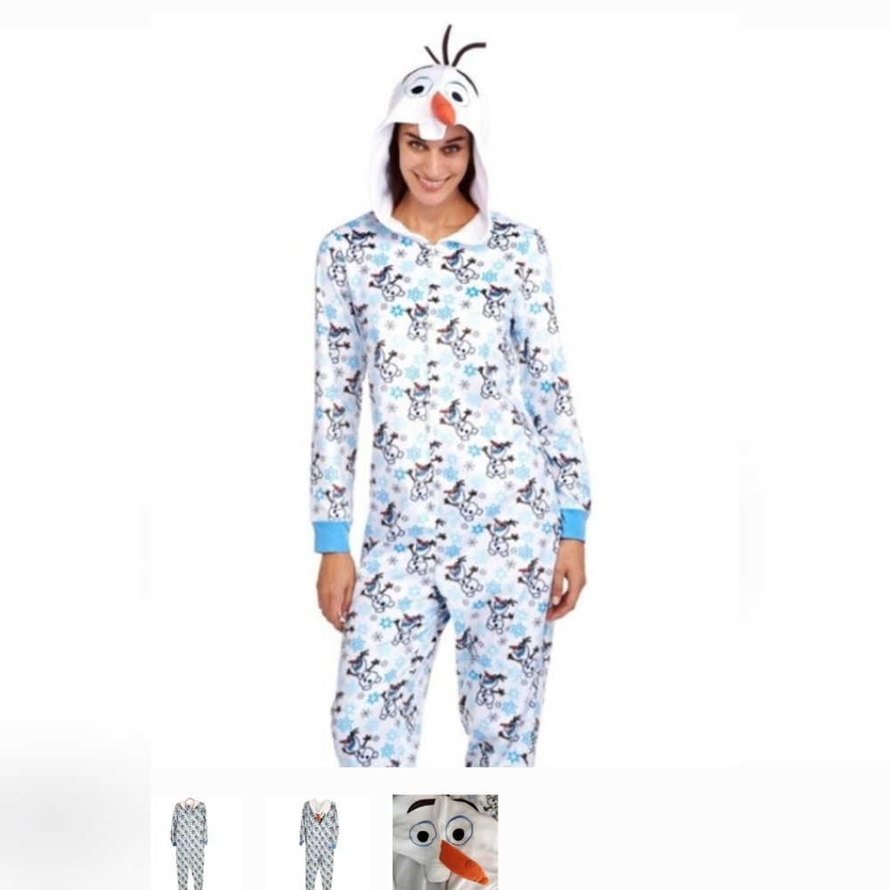 Disney Frozen Olaf Hooded One Piece Kids Pajama Sleepwear – Size Xlarge 16/18